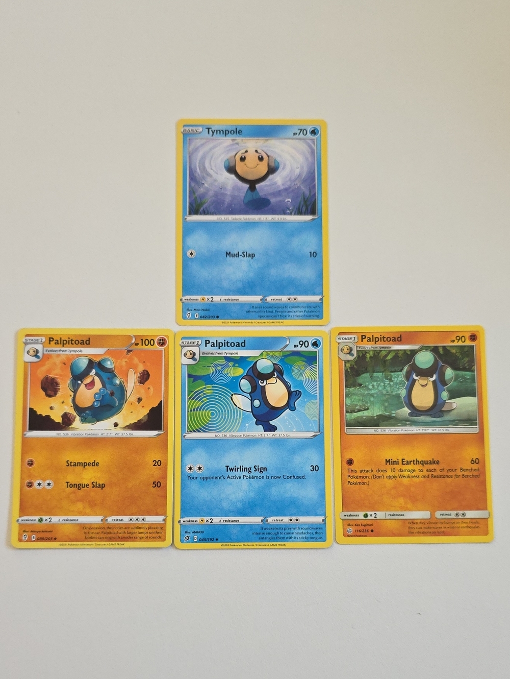 Pokemon Tympole And Palpitoad Trading Cards